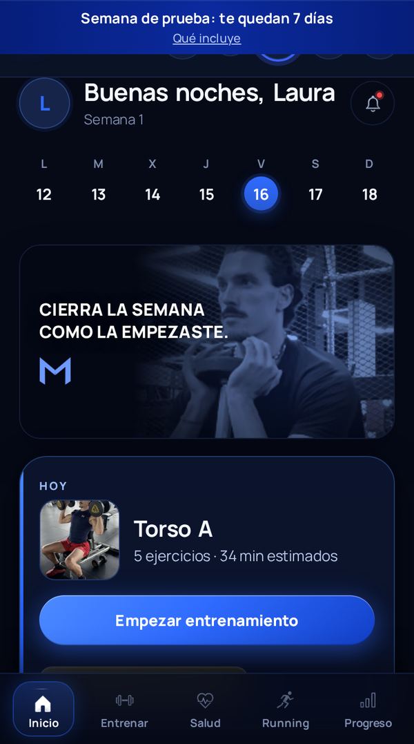 Paso 4: Entras y ves tu rutina